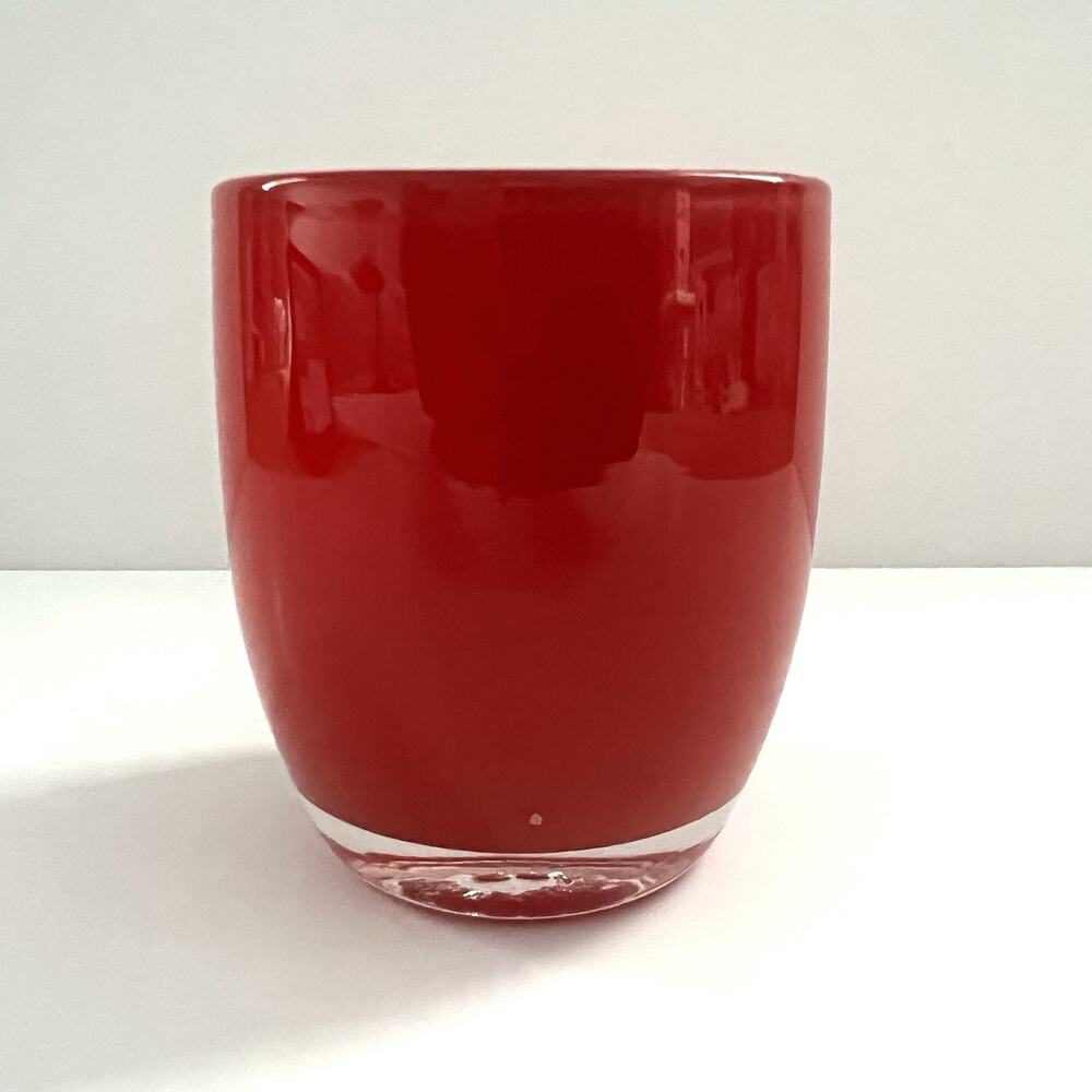 Glassybaby Red Votive Hand Blown Candle Votive Holder Pre-triskelion Glassy Baby